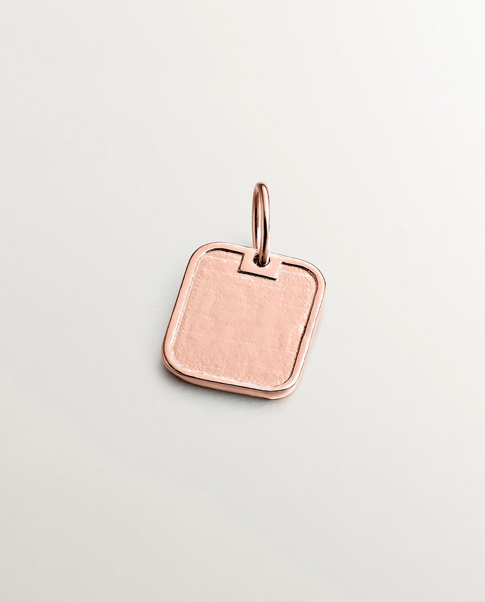 Charm de Prata 925 Banhada em Ouro Rosa de 18k com Número 6 Rosa-3