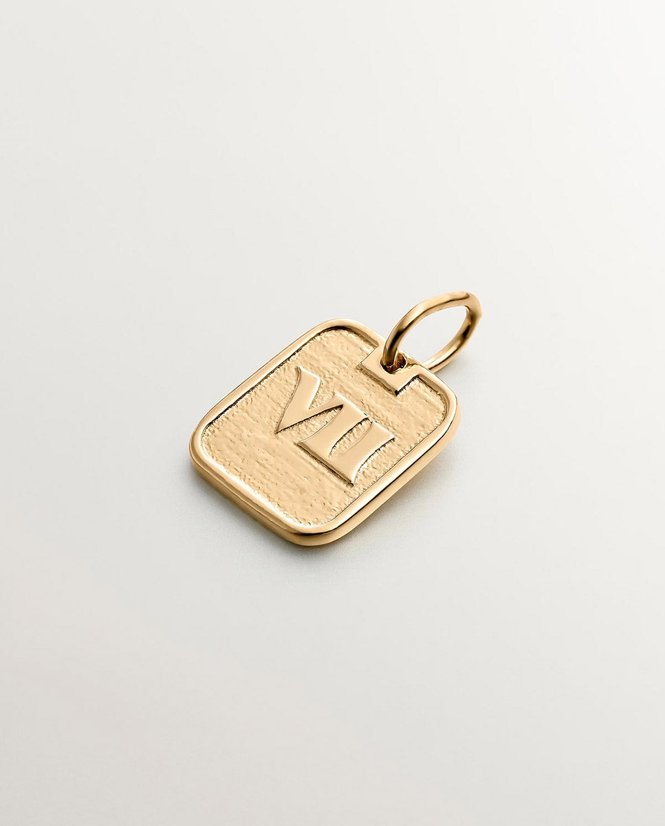 Charm de Prata 925 Banhada em Ouro Amarelo de 18k com Número 7 Ouro-1