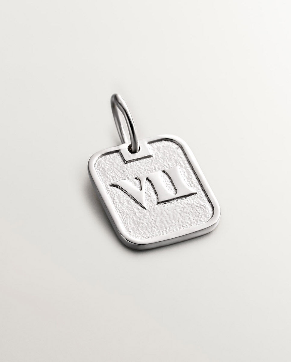 Charm de Prata com Número 7 Prata-1