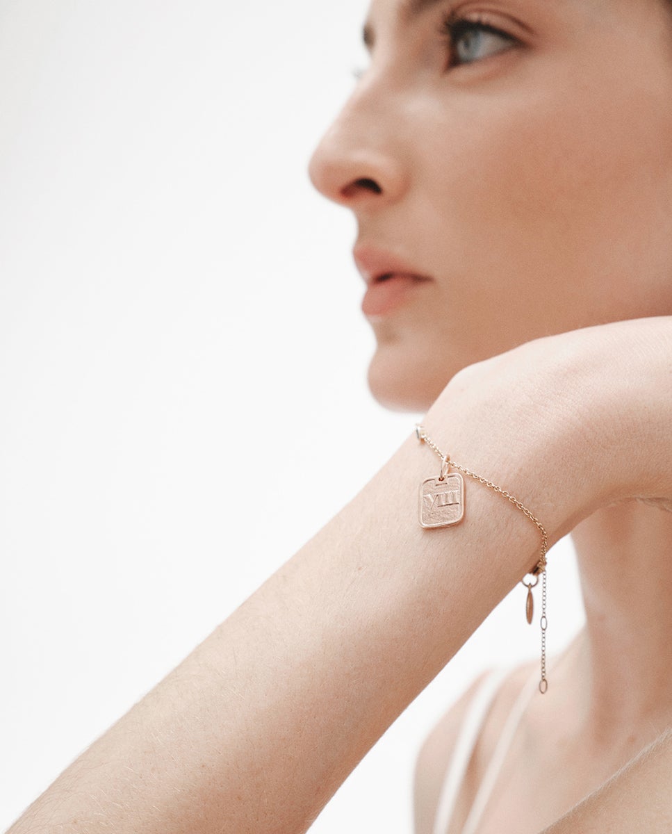 Charm de Prata 925 Banhada em Ouro Rosa de 18k com Número 8 Rosa-2