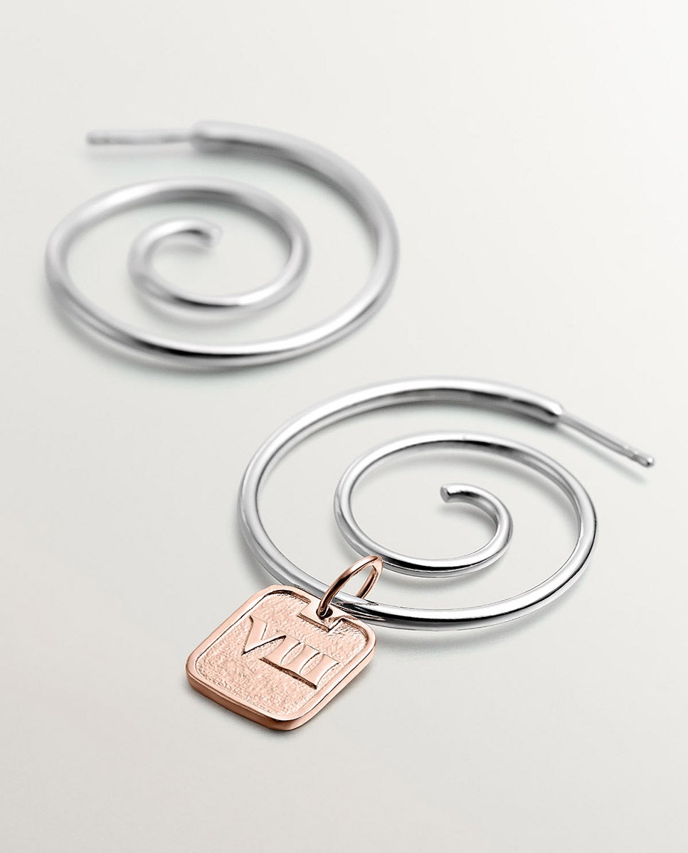 Charm de Prata 925 Banhada em Ouro Rosa de 18k com Número 8 Rosa-5