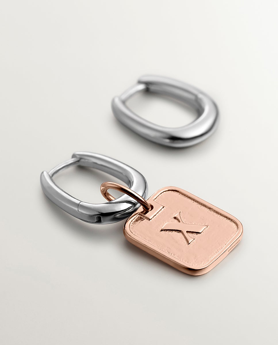 Charm de Prata 925 Banhada em Ouro Rosa de 18k com Número 10 Rosa-5
