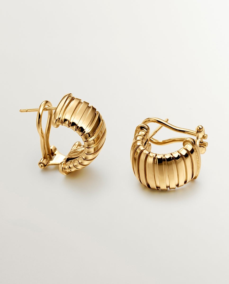 Brincos Tubogas de Prata 925 Banhada em Ouro de 18K Ouro-3