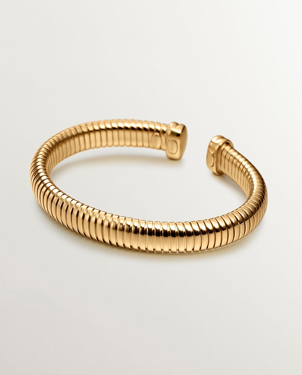 Pulseira Tubogas de Prata 925 Banhada em Ouro de 18K Ouro-1