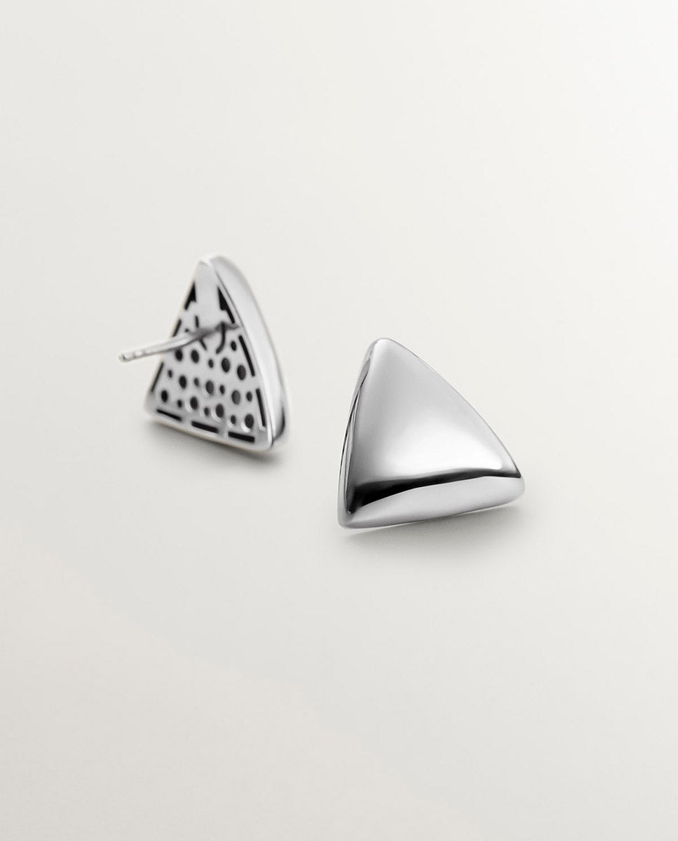 Brincos de Prata 925 com Forma Triangular Prata-2