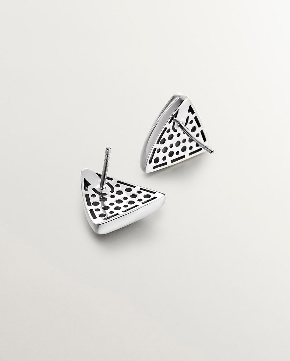 Brincos de Prata 925 com Forma Triangular Prata-3