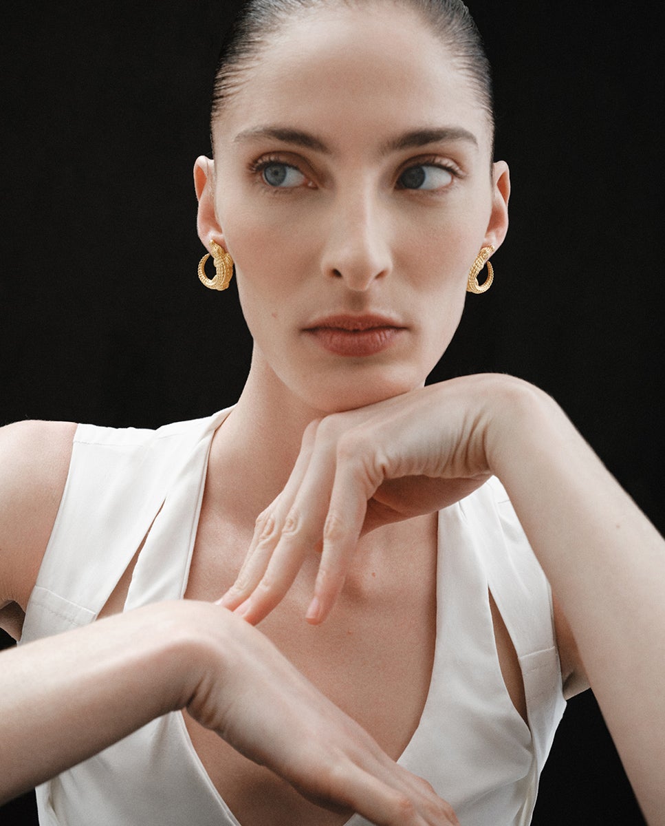 Brincos de Prata 925 Banhada em Ouro Amarelo de 18K com Forma de Crocodilo Ouro-5