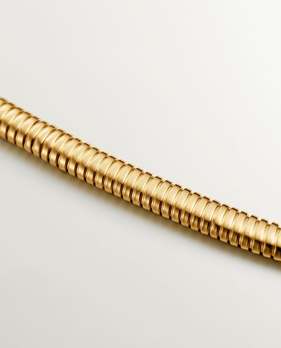 Colar Tubogas de Prata 925 Banhada em Ouro Amarelo de 18k Ouro-3