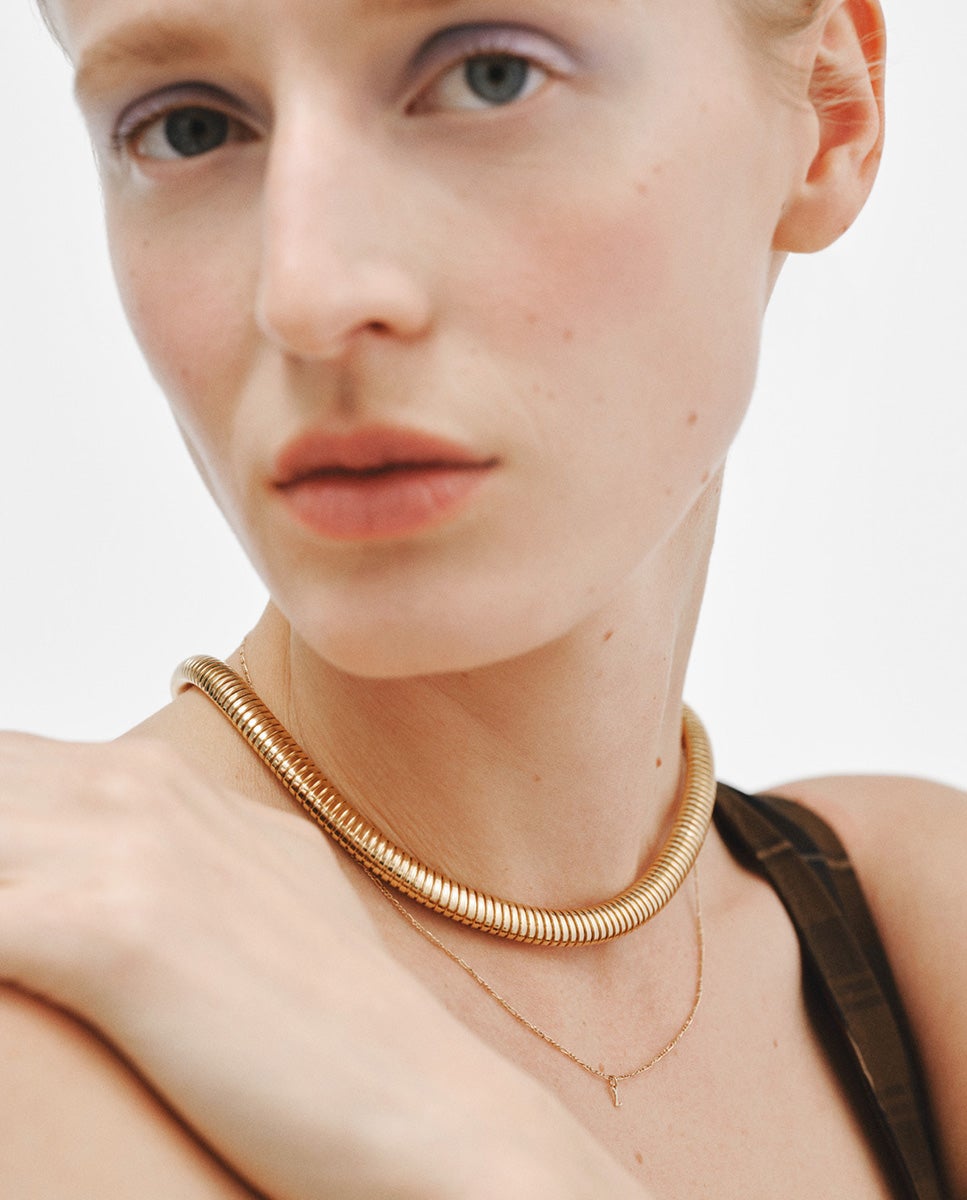 Colar Tubogas de Prata 925 Banhada em Ouro Amarelo de 18k Ouro-6