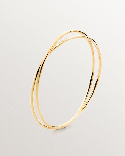 Imagem 0 de Pulseira Rígida Estilo Semanal de Prata 925 Banhada em Ouro Amarelo de 18K