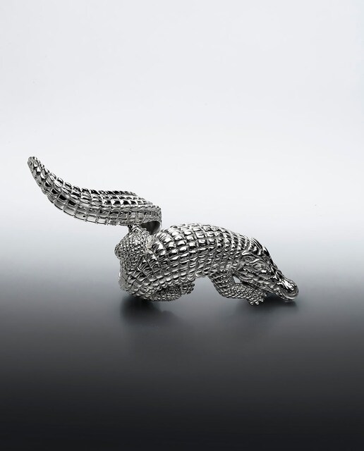 Imagem 0 de Anel de Prata 925 Grande com Forma de Crocodilo