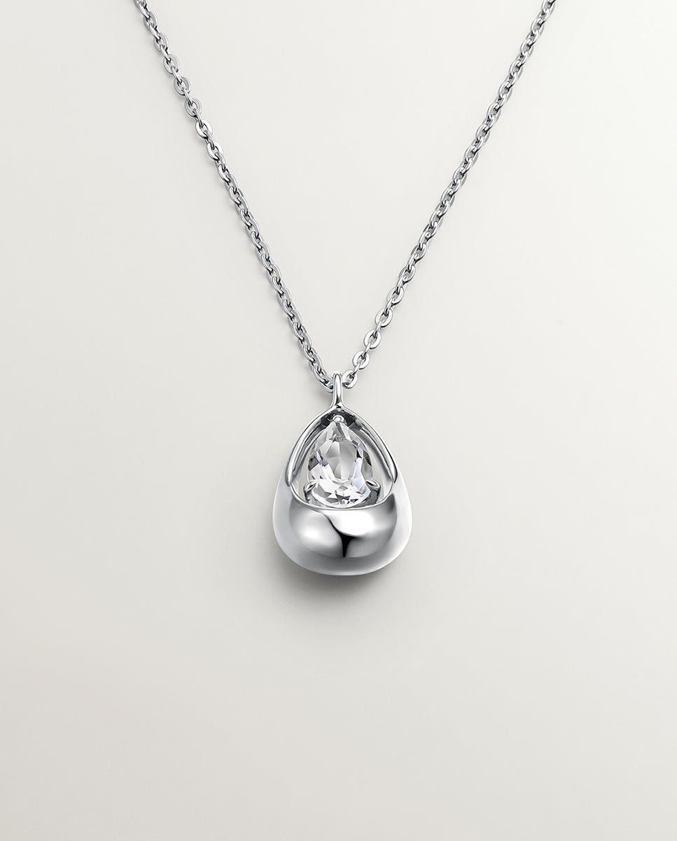 Pendente de Prata 925 com Quartzo Branco Branco-1