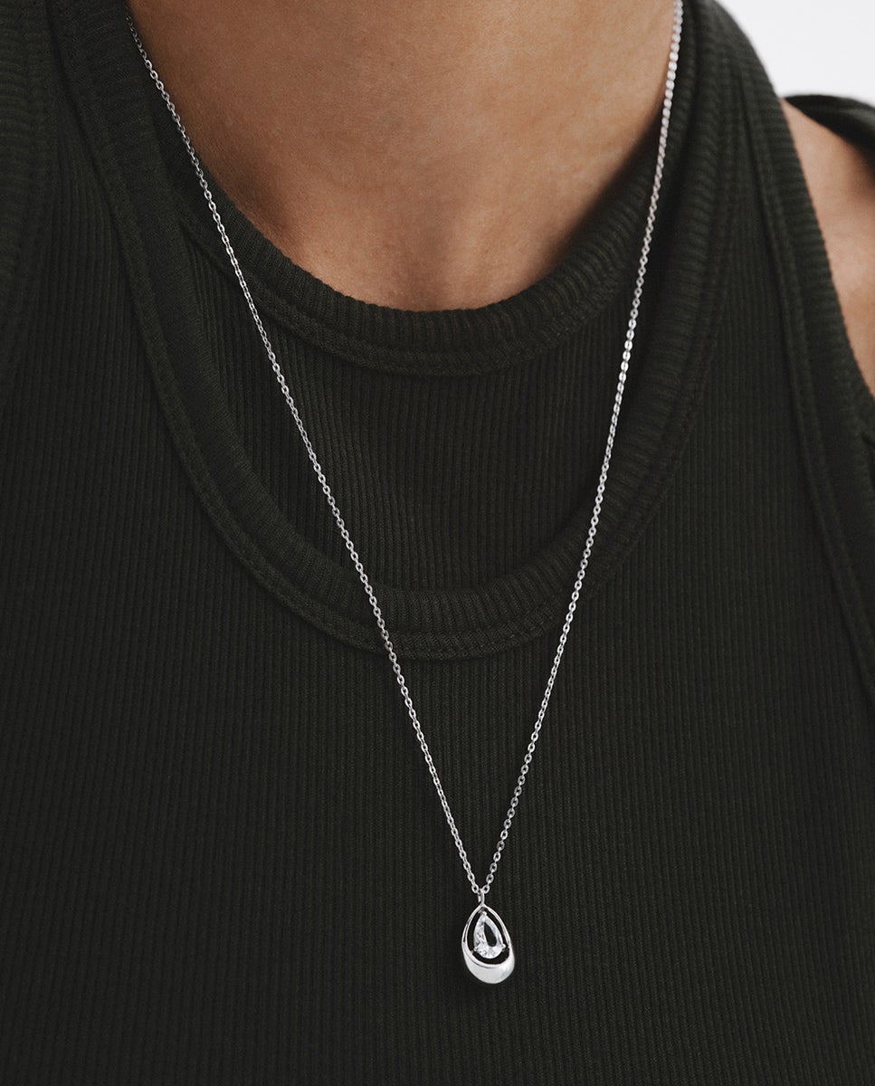 Pendente de Prata 925 com Quartzo Branco Branco-2