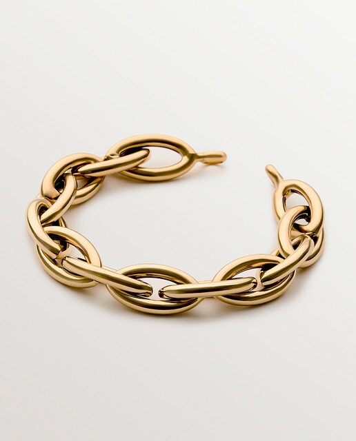 Imagem 0 de Pulseira de Prata 925 Banhada em Ouro Amarelo de 18K de Elos Ovalados