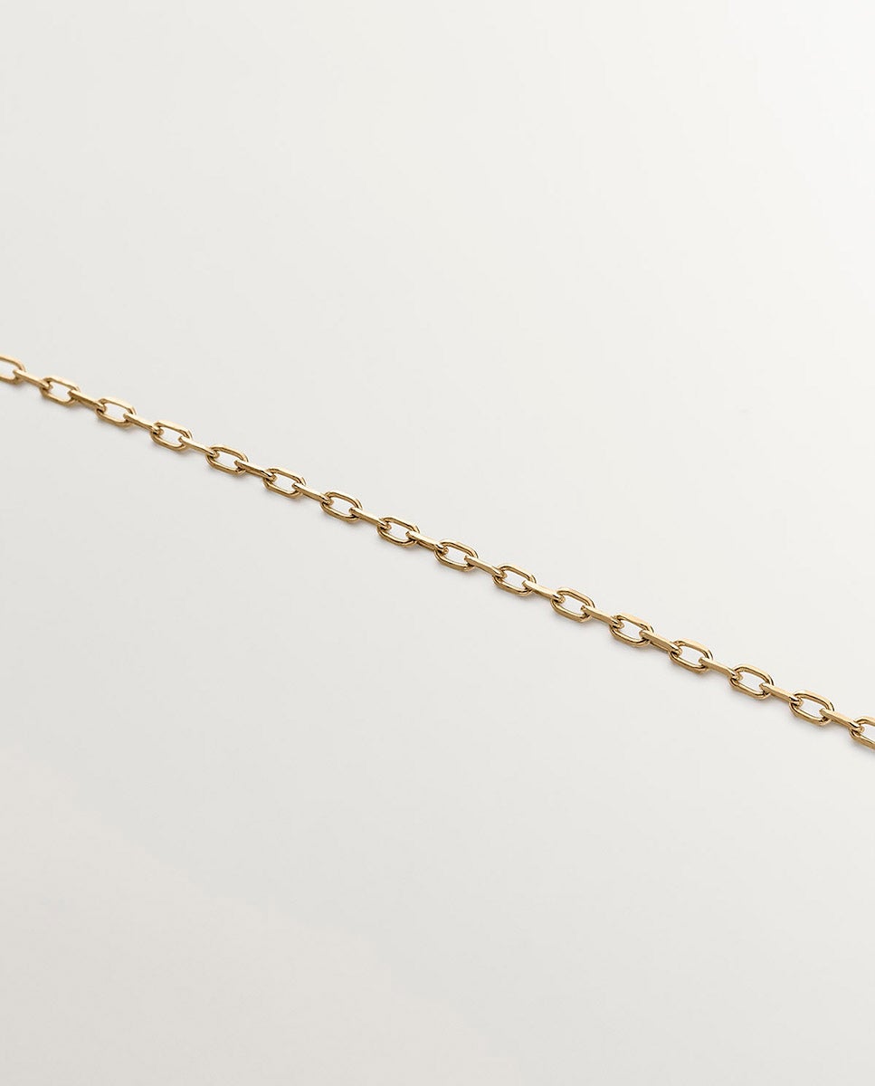 Colar de Ouro Amarelo de 9k com Obsidiana Preta em Corte Lágrima e Diamantes em Corte Brilhante de 0,03 Cts Preto-6