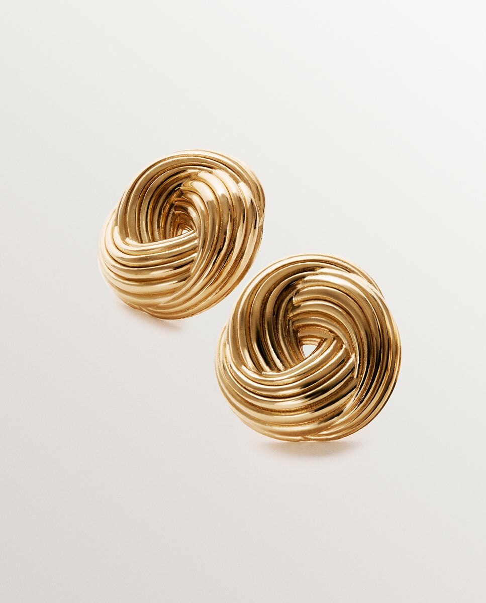 Brincos de Prata 925 Banhada em Ouro Amarelo de 18k com Textura Gallonada Ouro-5