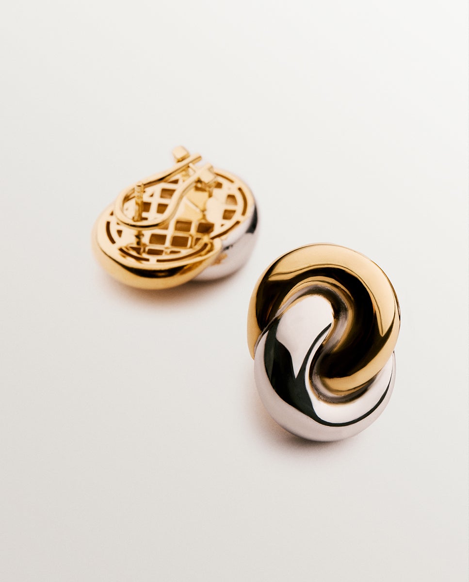 Brincos de Prata 925 Banhada em Ródio e Ouro Amarelo de 18k Ouro-3