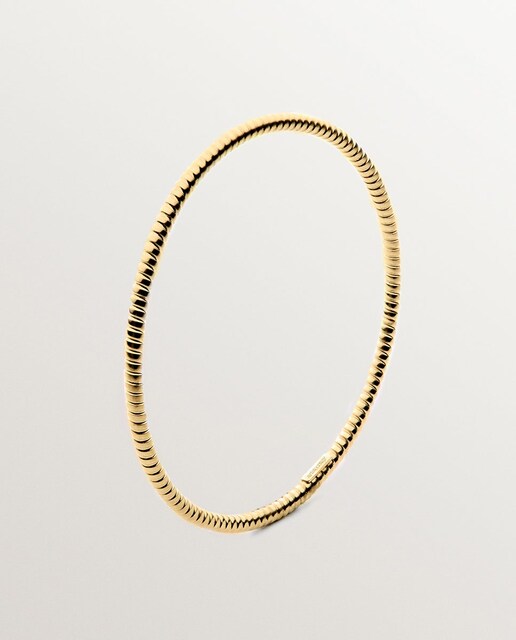 Imagem 0 de Pulseira Rígida Estilo Semanal de Prata 925 Banhada em Ouro Amarelo de 18K