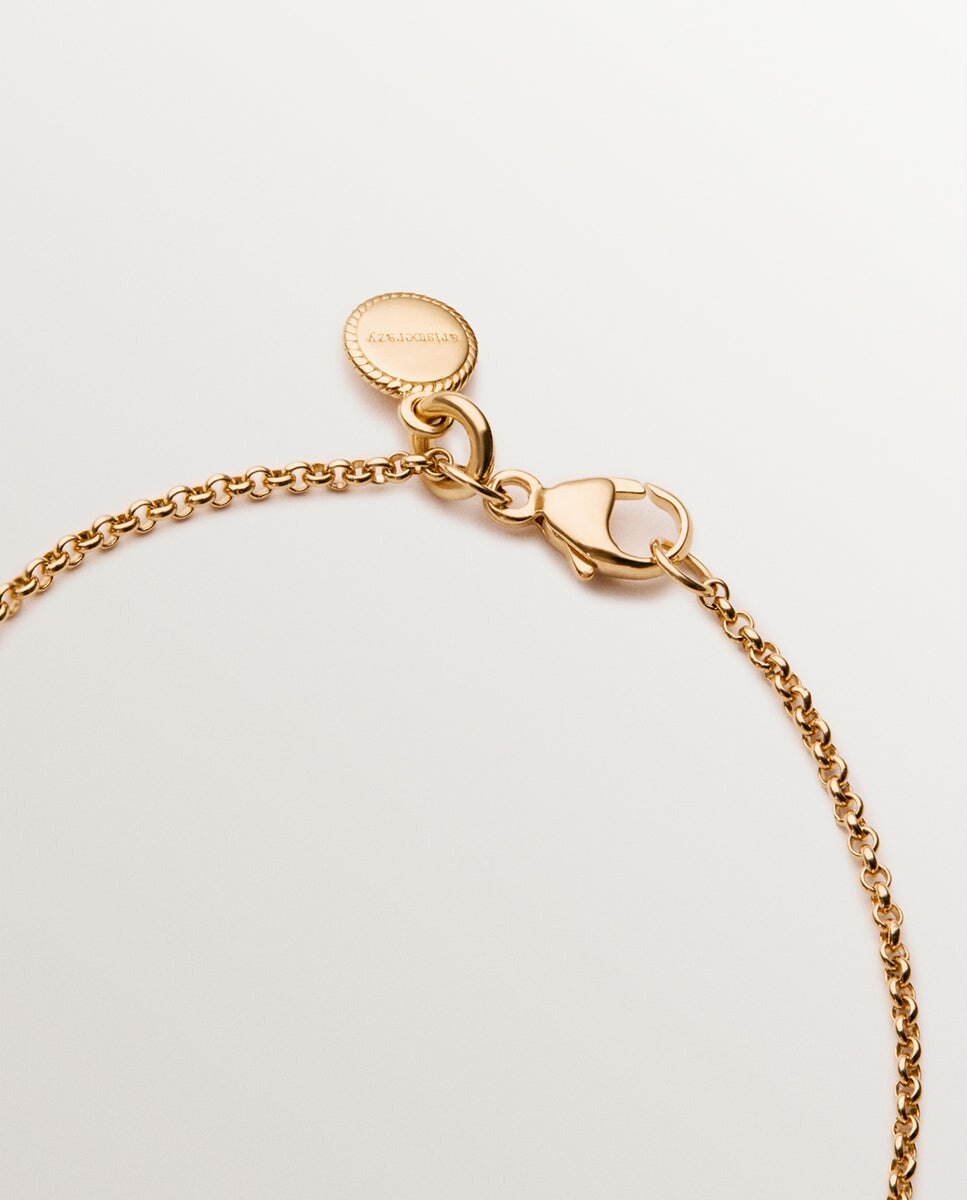 Pulseira de Prata 925 Banhada em Ouro Amarelo de 18k com Rodolitas Roxas e Topázios Brancos Roxo-5