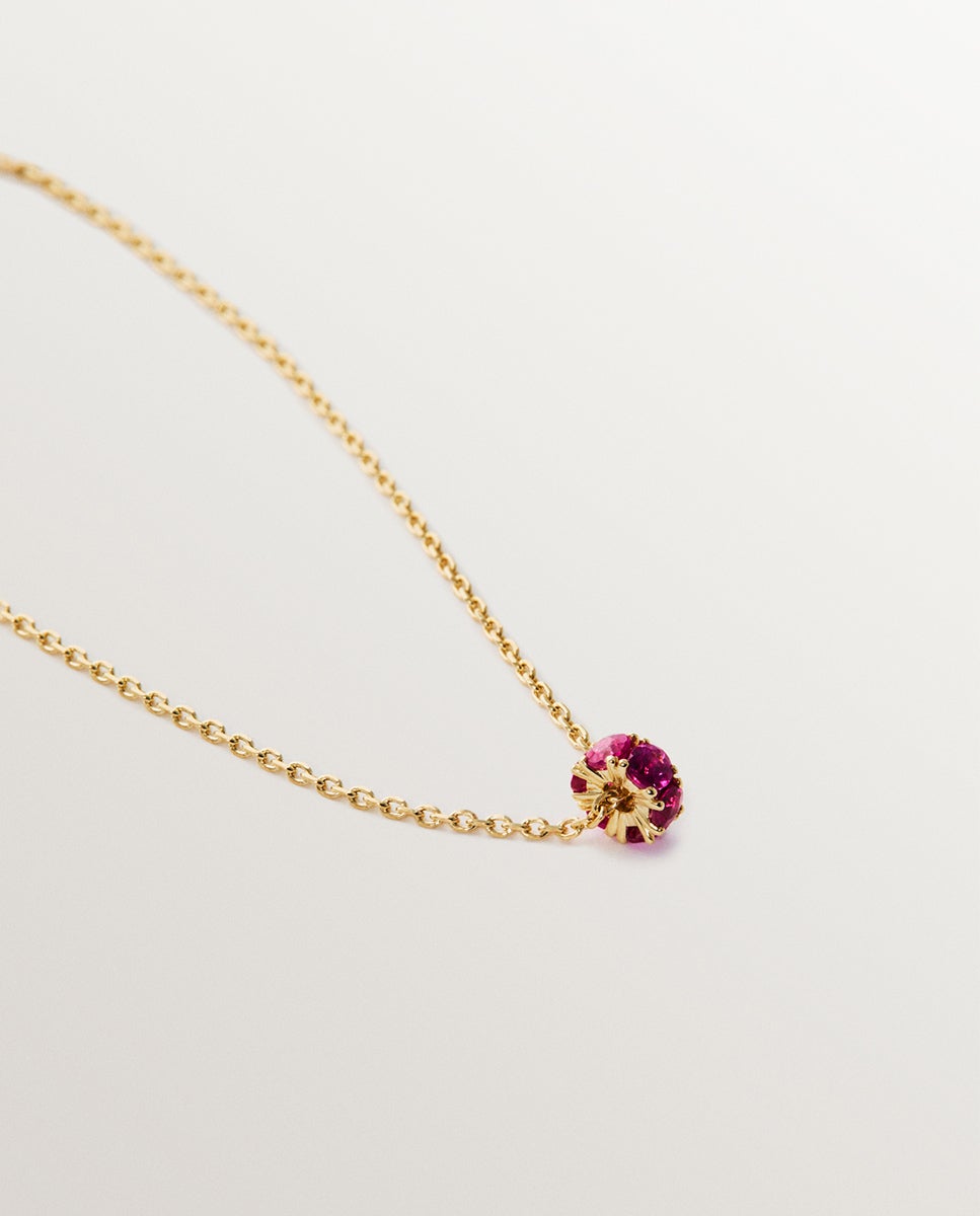 Pendente de Ouro Amarelo 9k com Rubis Vermelho-3