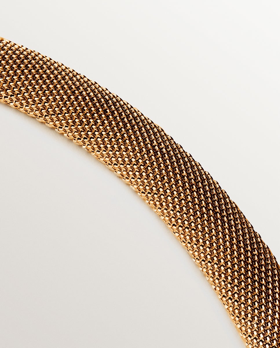 Pendente Rígido de Prata 925 Banhada em Ouro Amarelo de 18k com Malha Ouro-3