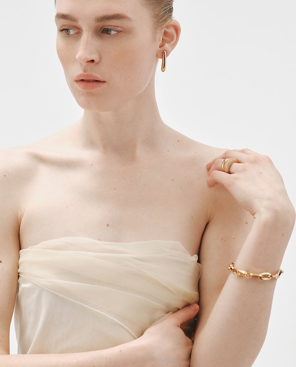 Pulseira de Corrente Elos de Prata 925 Banhada a Ouro Amarelo de 18k Ouro-6