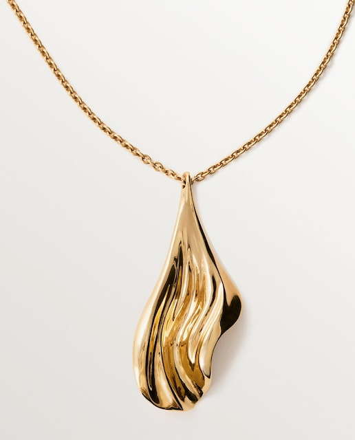 Imagem 0 de Pendente de Prata 925 Banhada em Ouro Amarelo de 18k com Textura