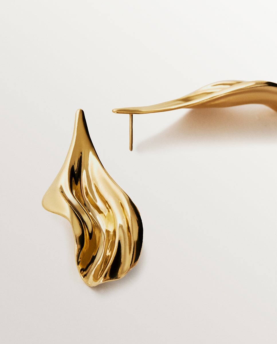 Brincos de Prata 925 Banhada em Ouro Amarelo de 18k com Textura Ouro-5
