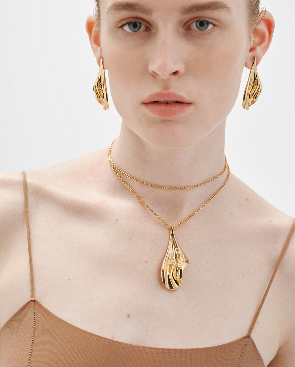 Brincos de Prata 925 Banhada em Ouro Amarelo de 18k com Textura Ouro-6