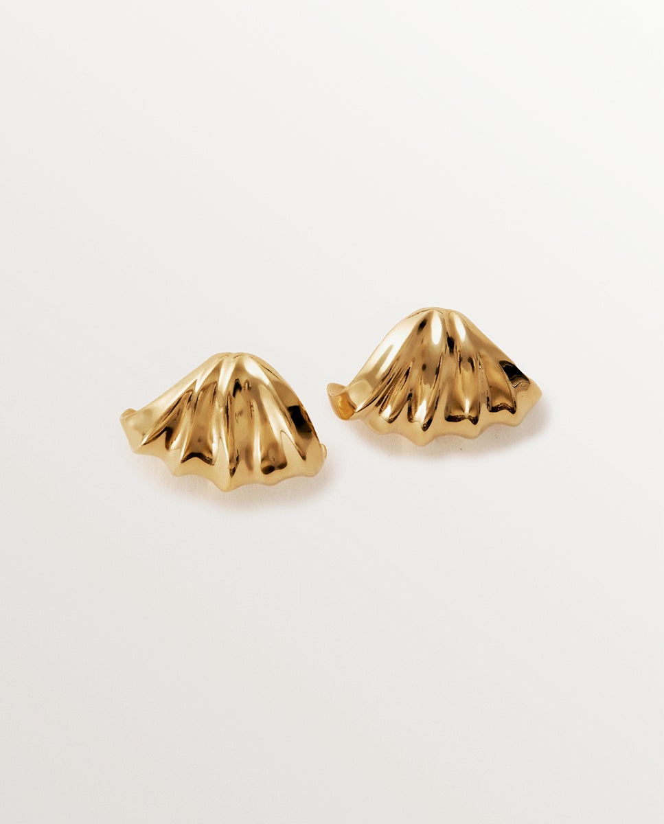 Brincos de Prata 925 Banhada a Ouro Amarelo de 18k com Textura Ouro-1