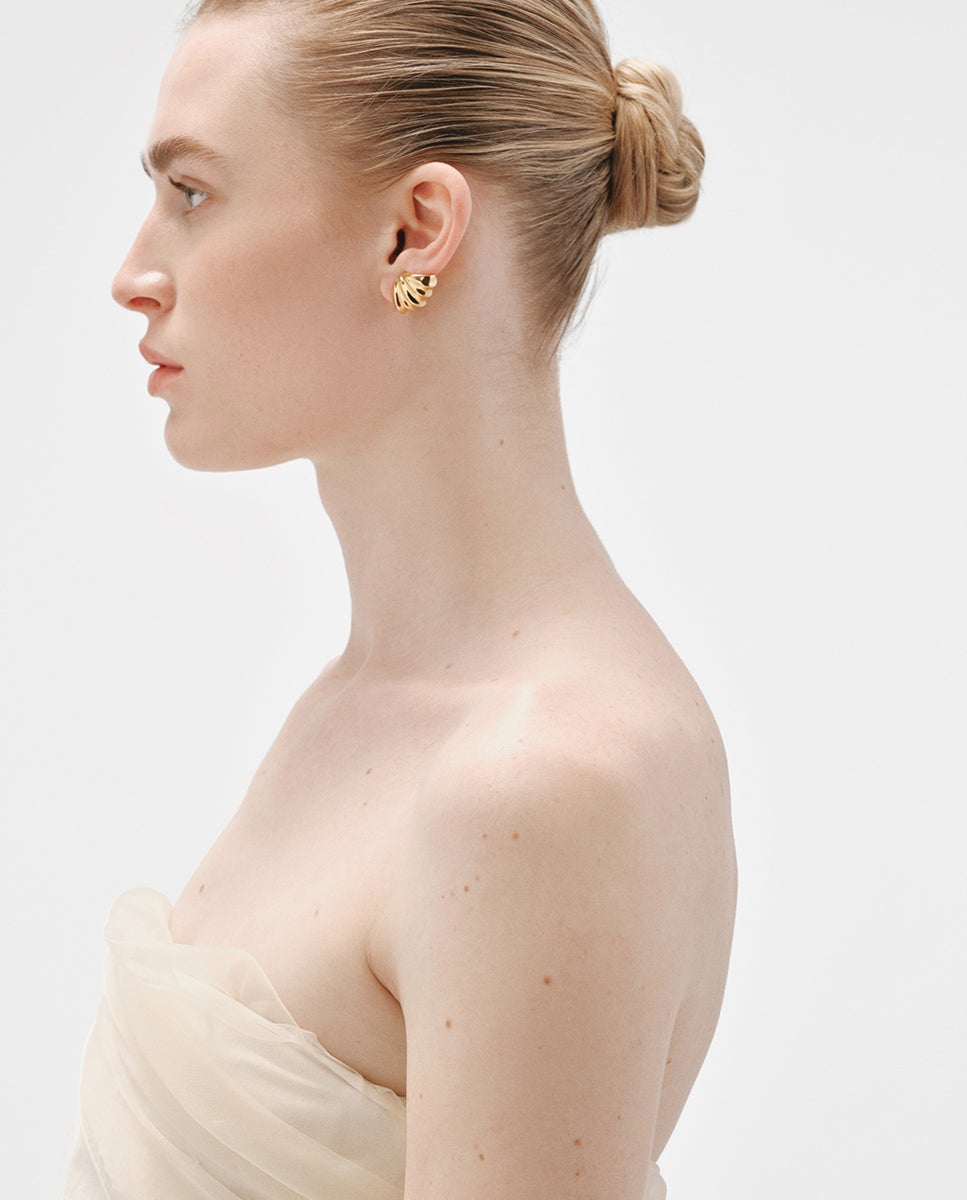 Brincos de Prata 925 Banhada a Ouro Amarelo de 18k com Textura Ouro-6