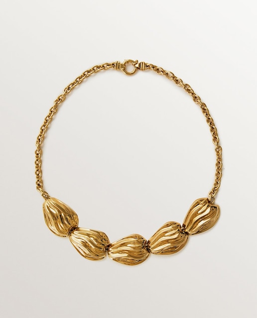 Imagem 0 de Colar de Prata 925 Banhada em Ouro Amarelo de 18k com Textura