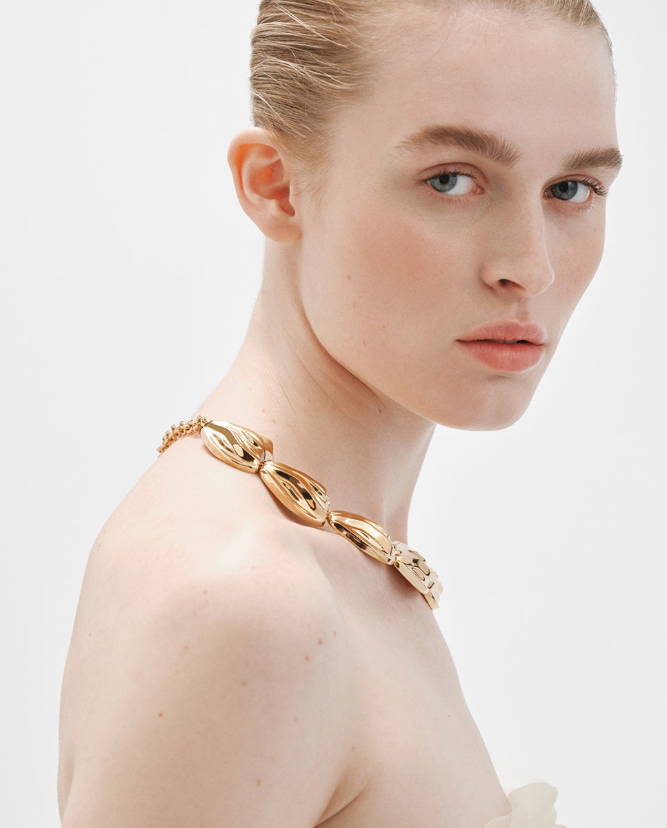 Colar de Prata 925 Banhada em Ouro Amarelo de 18k com Textura Ouro-4
