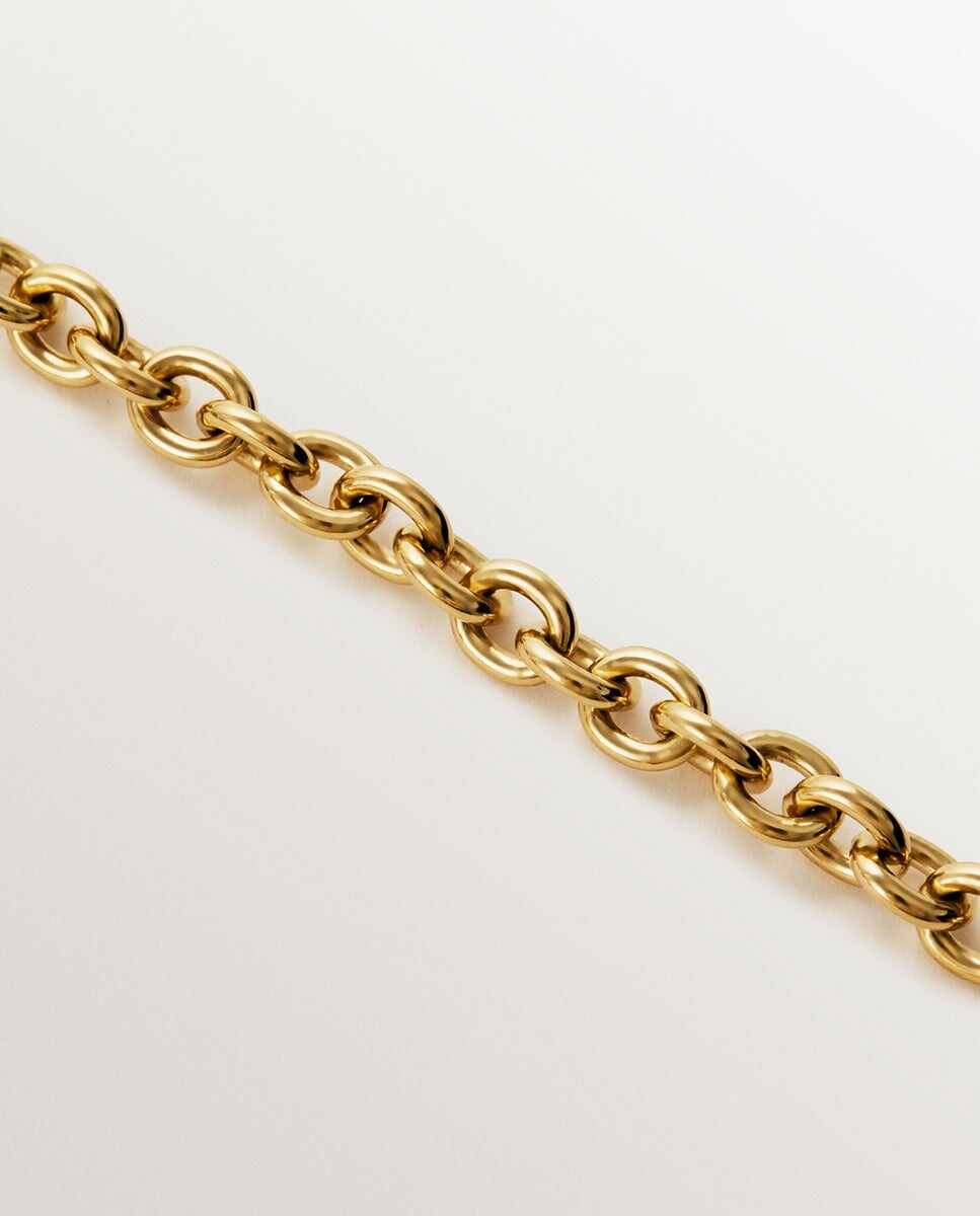 Colar de Prata 925 Banhada em Ouro Amarelo de 18k com Textura Ouro-5