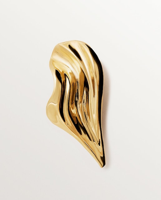 Imagem 0 de Broche de Prata 925 Banhada em Ouro Amarelo de 18k com Textura