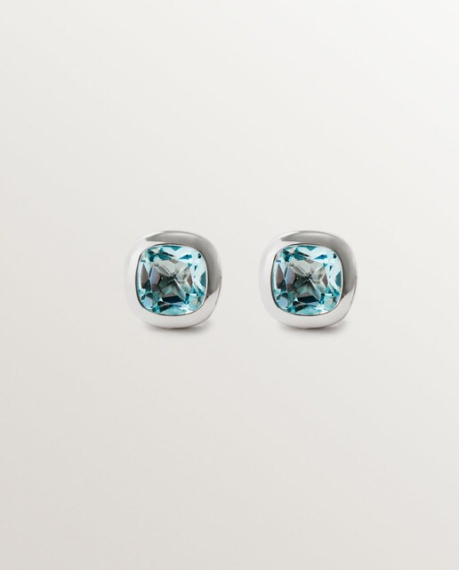 Imagem 0 de Brincos de Prata 925 com Topázios Azul Sky