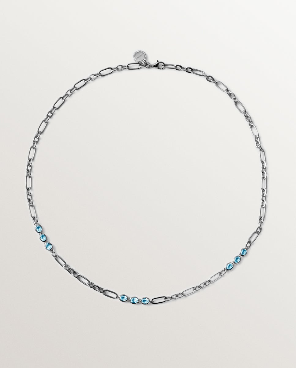 Imagem 0 de Colar de Prata 925 com Topázios Azul Sky