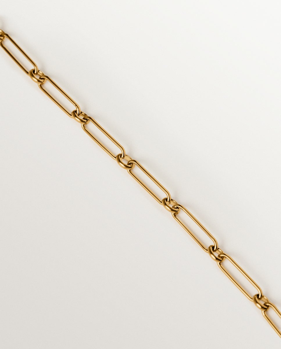 Corrente Comprimento Médio de Prata 925 Banhada a Ouro de 18k Ouro-2