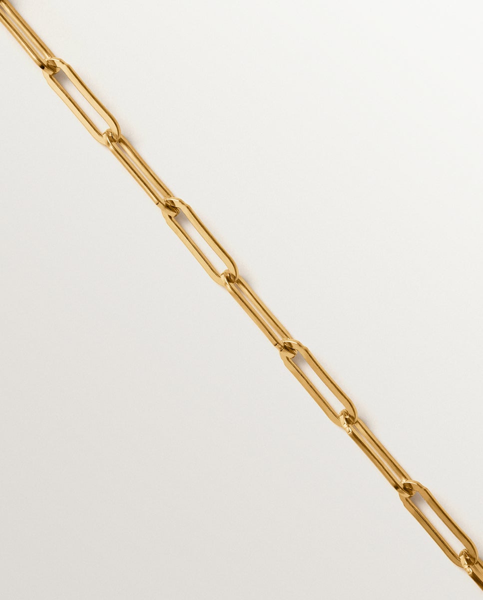 Corrente Comprimento Médio de Prata 925 Banhada em Ouro de 18k Ouro-3