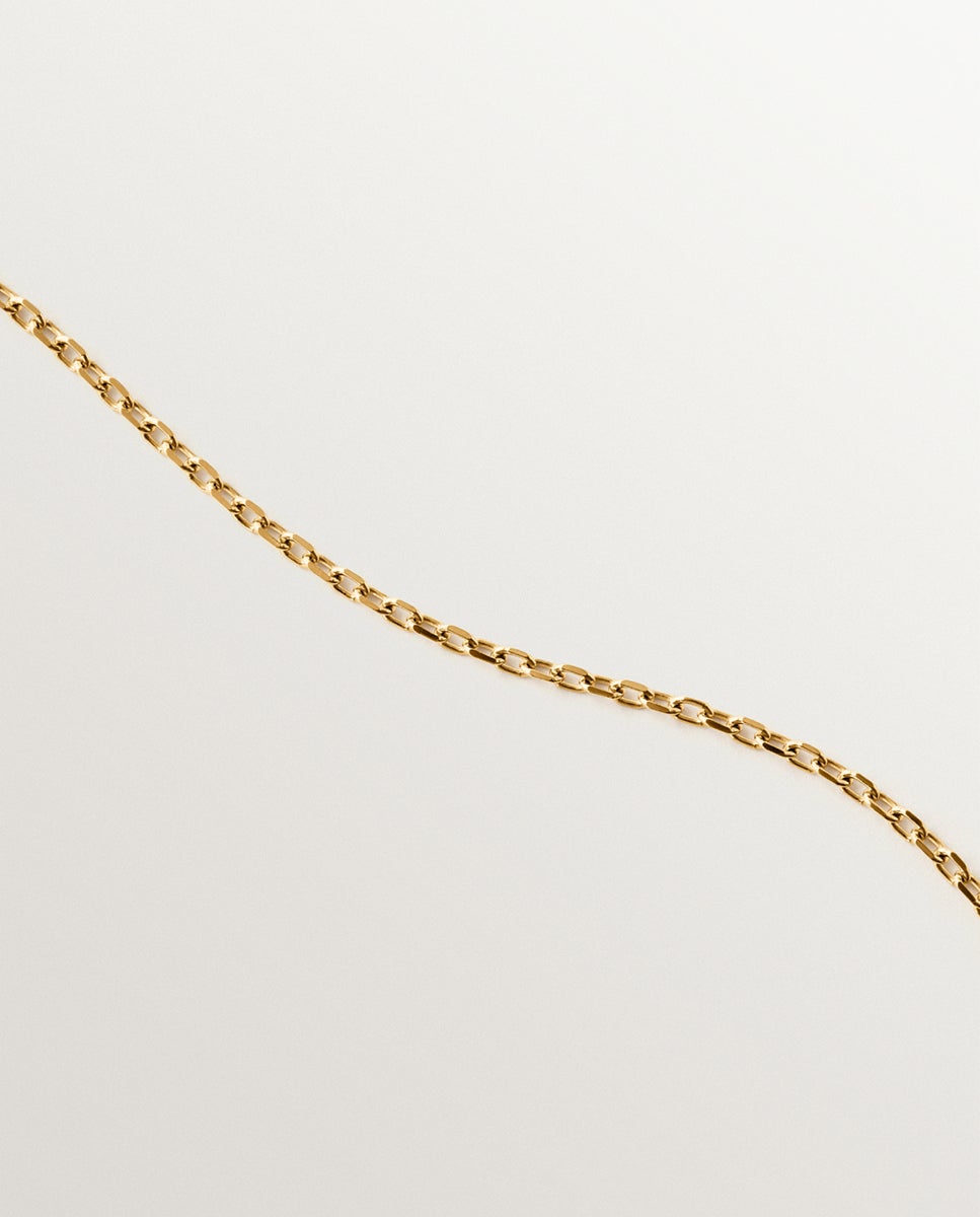 Corrente Comprimento Médio de Prata 925 Banhada em Ouro de 18k Ouro-3
