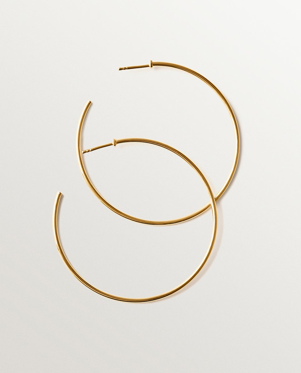 Brincos de Argola Grandes de Prata 925 Banhada a Ouro de 18k Ouro-5