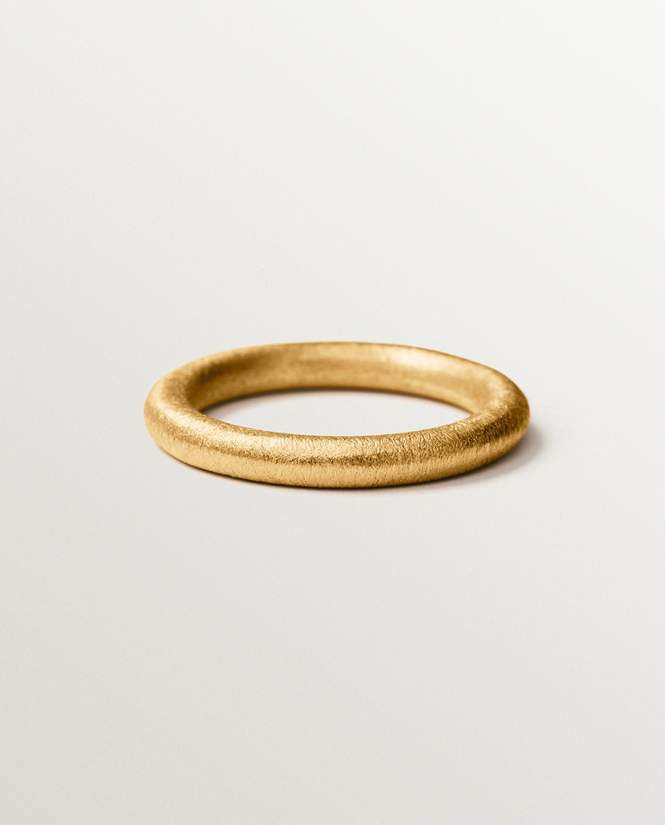 Anel Pequeno com Textura de Prata 925 Banhada em Ouro 18k Ouro-3