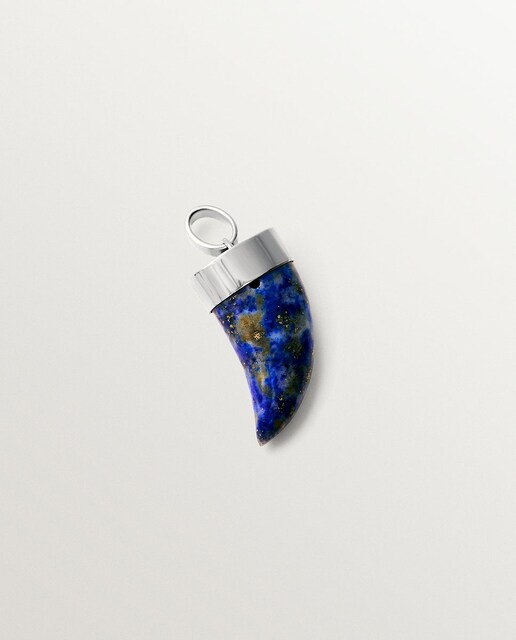 Imagem 0 de Charm de Prata 925 com Lapislázuli em Forma de Presa