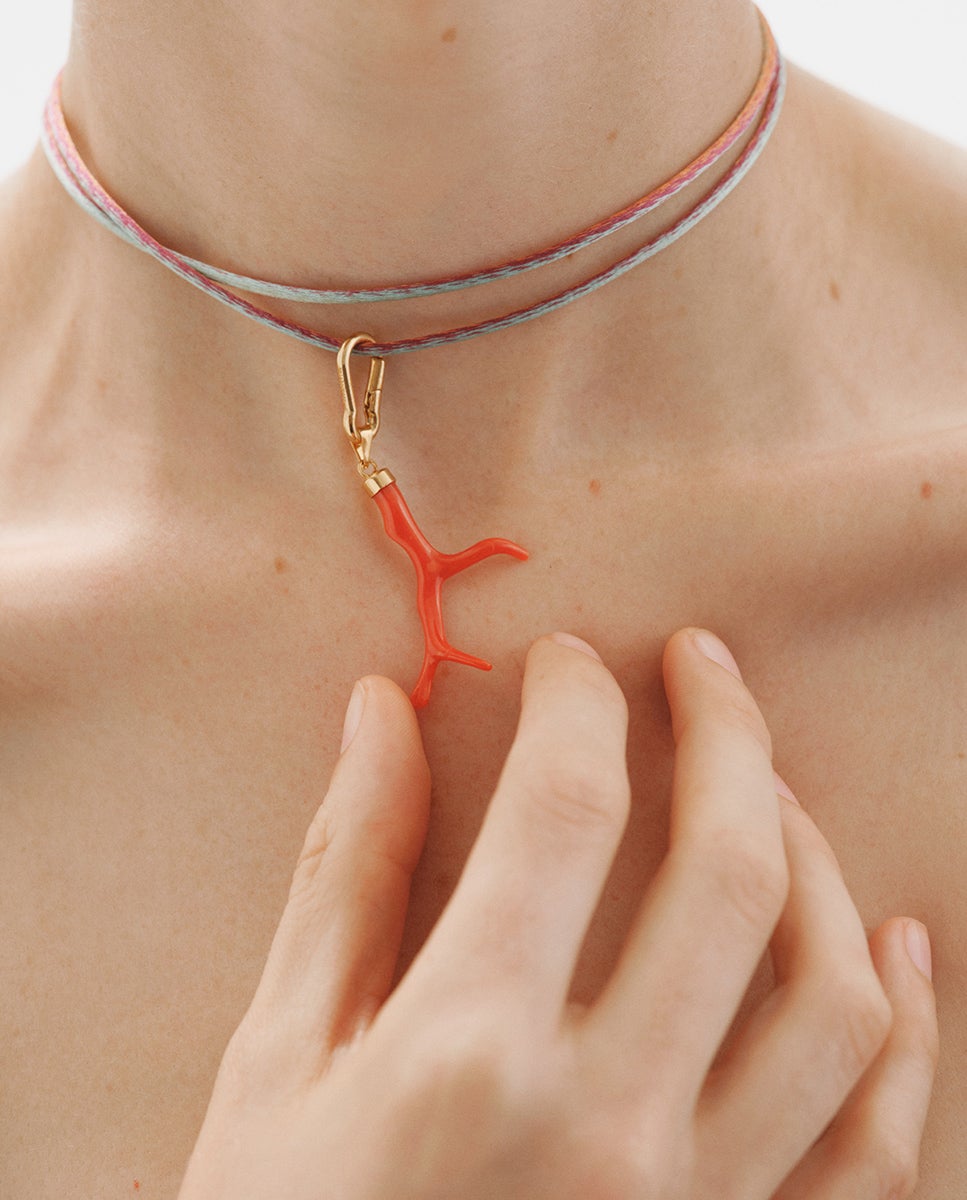 Charm com Coral Natural Vermelho-2