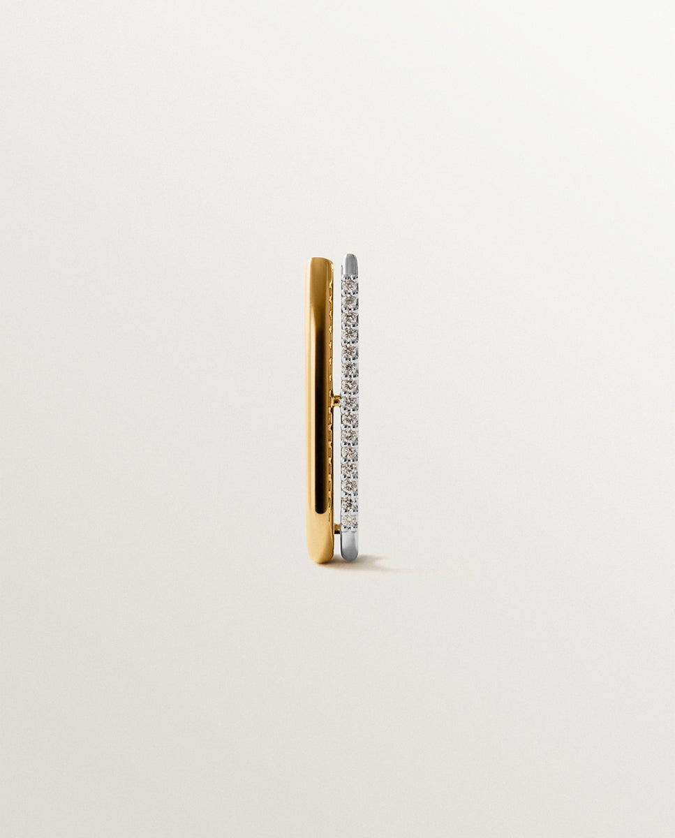 Imagem 0 de Pendentes Trepador de Ouro Branco e Amarelo de 18k com Diamantes