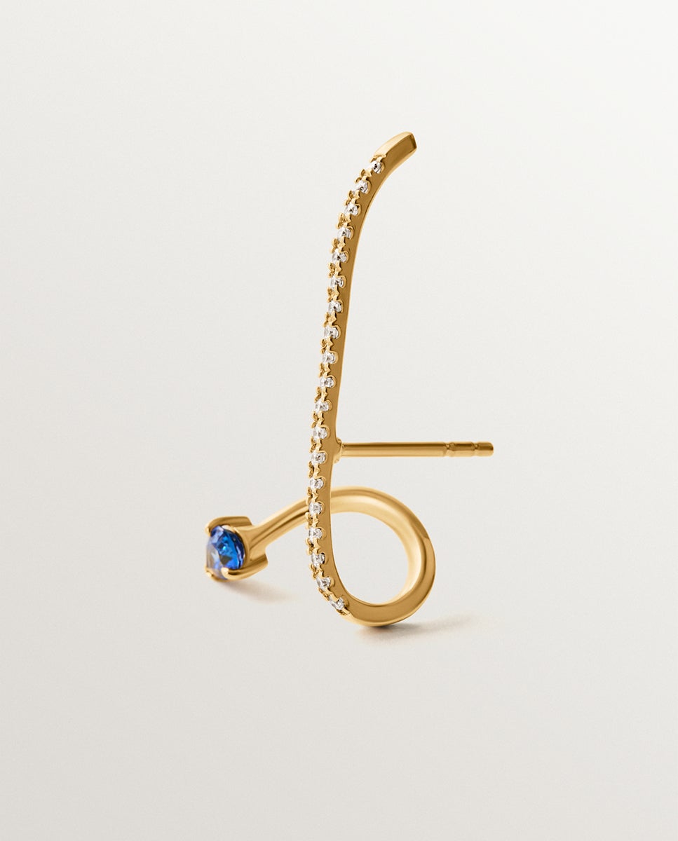 Pendente Trepador de Ouro Amarelo de 18k com Safira Azul e Diamantes Azul / Amarelo-3