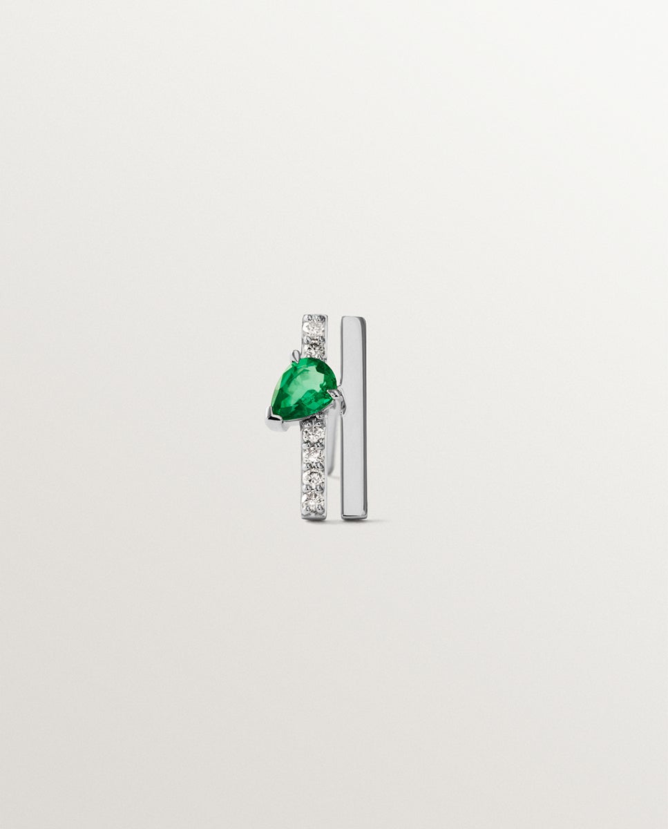 Imagem 0 de Pendente Trepador de Ouro Branco de 18k com Esmeralda e Diamantes