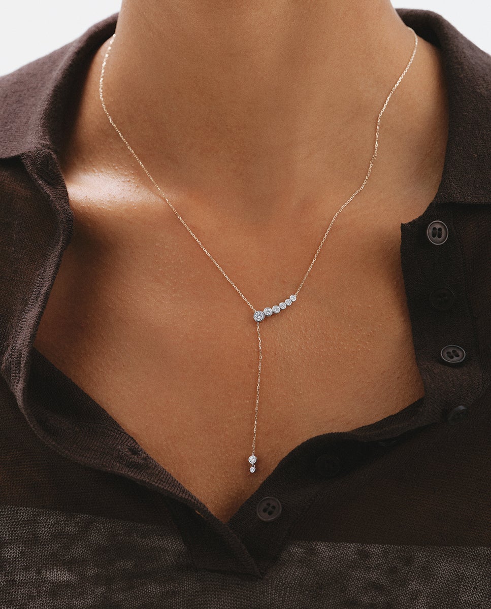 Corrente com Pendente de Ouro Branco e Amarelo de 9k com Diamantes Ouro / Prata-2