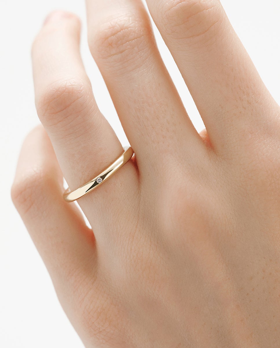 Imagem 0 de Aliança de Ouro Amarelo de 9k com Diamante