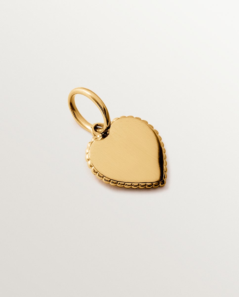 Imagem 0 de Amor Coração de Prata Banhada em Ouro Amarelo de 18k